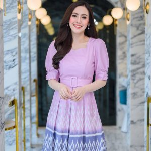 ketysmile, ชุดเดรสผ้าไทย, ชุดเดรสทำงาน, เดรสผ้าไทย, ชุดเดรสแฟชั่น, ผ้าไทย, ผ้าปาเต๊ะ, ผ้าไหมมัดหมี่, ผ้าฝ้าย,
