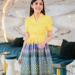ketysmile, ชุดเดรสผ้าไทย, ชุดเดรสทำงาน, เดรสผ้าไทย, ชุดเดรสแฟชั่น, ผ้าไทย, ผ้าปาเต๊ะ, ผ้าไหมมัดหมี่, ผ้าฝ้าย,